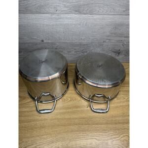 Emeril All Clad Copper Core 6 Qt + 6 Qt Stock Pot ~ No Lid~ Induction Ready